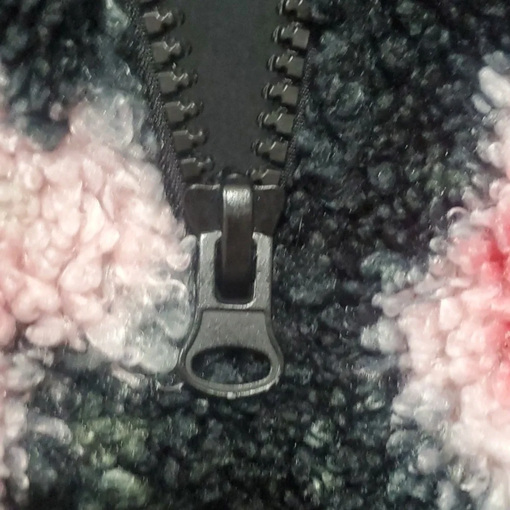 Sandy Liang X Target Jacket Women's XS Black Colorpop NYC Fleece Floral Sherpa‎